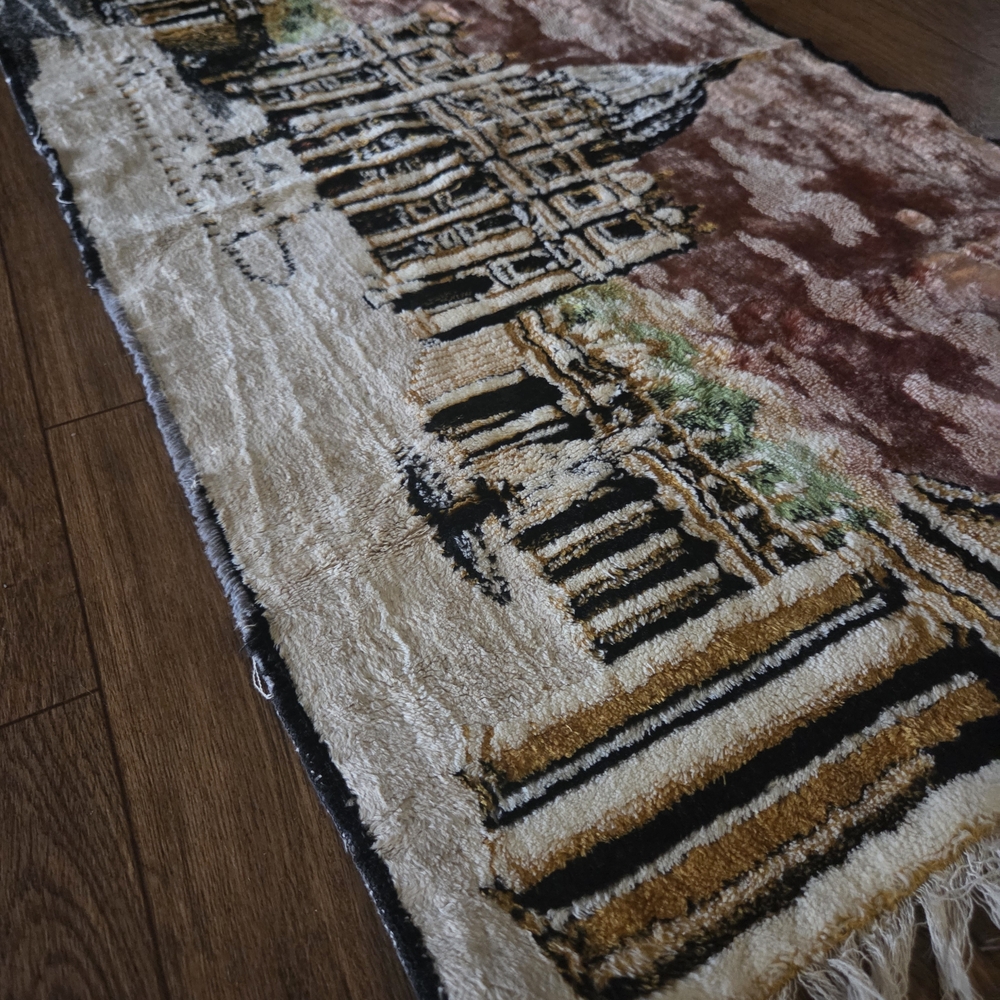Vintage St. Peter’s Basilica Vatican Tapestry Wall Hanging Rug Rome Souvenir